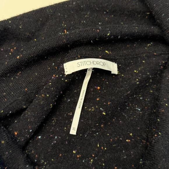 Stitch Drop Women's Oversized Lounge Sweater Dress in Black Sz XL Casual Winter - Picture 6 of 6